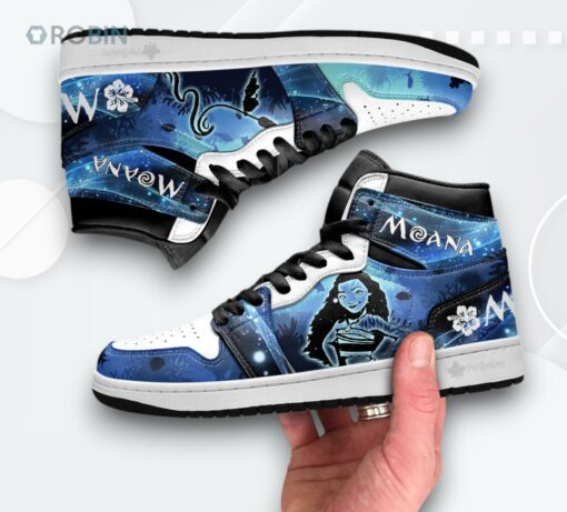 Moana Silhouette Custom Jordan 1 High Top Sneakers