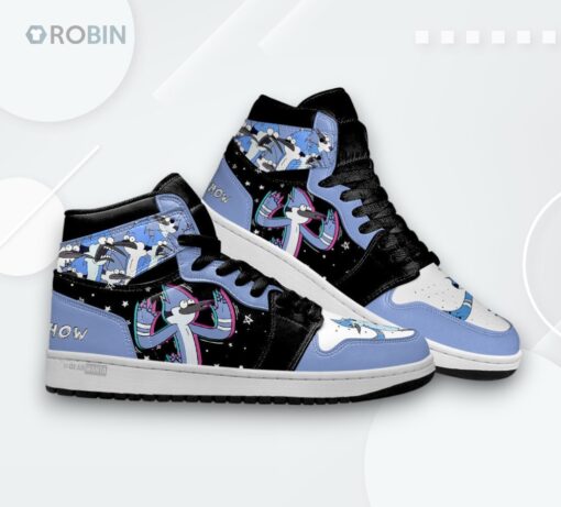 Mordecai Regular Show Jordan 1 High Top Sneakers Cartoon Fan
