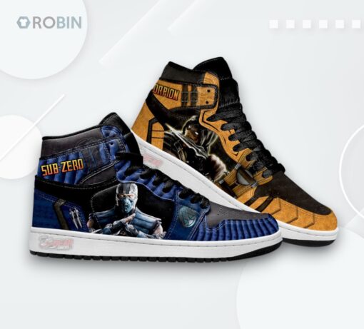 Mortal Kombat Jordan 1 High – Scorpion vs Sub Zero Custom Sneakers