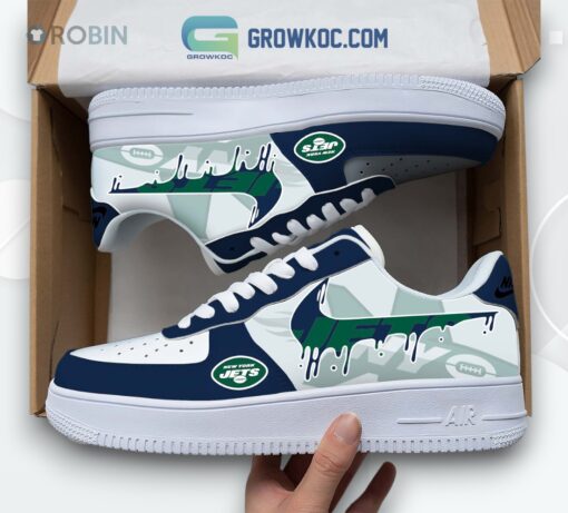 New York Jets Air Force 1 Shoes with Team Logo Design   Perfect for Fans!