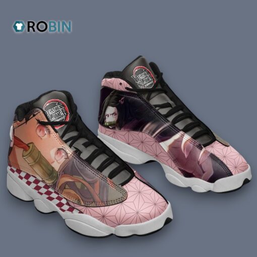Nezuko Kamado Sneakers – Jordan 13 Inspired Design for Anime Fans