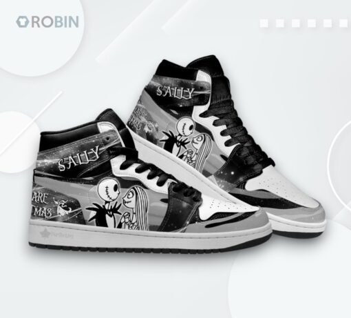 Nightmare Before Christmas Jordan 1 Sneakers – Jack & Sally Silhouette High Tops