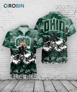 Ohio Bobcats Hawaiian Shirt –  Tropical Palms Print