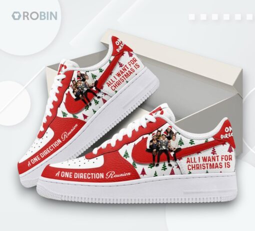 One Direction Reunion Christmas Air Force 1 Shoes Exclusive 1D Designer Print