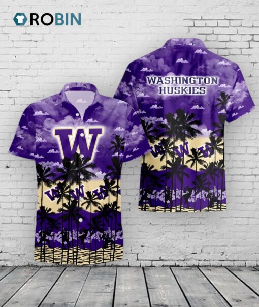 Palms Hawaiian Shirt –  Washington Huskies Tropical Aloha Shirt