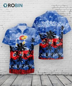 Palms Tree Hawaiian Shirt –  Kansas Jayhawks