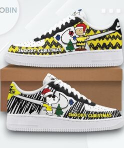 Peanuts Snoopy Christmas Holiday Air Force 1 Shoes   Festive Design
