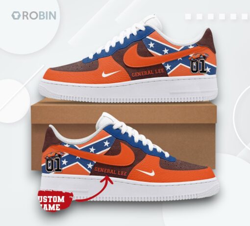 Personalized Air Force 1 Shoes with Dukes of Hazzard Moonrunners Design