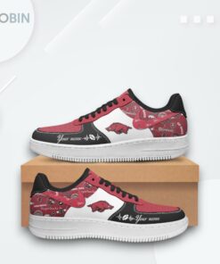 Personalized Arkansas Razorbacks Air Force 1 Shoes   Custom Printed Design
