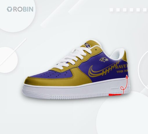 Personalized Baltimore Ravens Air Force 1 Sneakers   Unique Fan Design