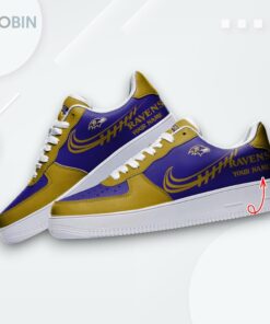 Personalized Baltimore Ravens Air Force 1 Sneakers   Unique Fan Design
