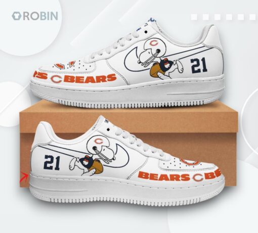 Personalized Chicago Bears Snoopy Air Force 1 Low Top Sneakers   Unique Design