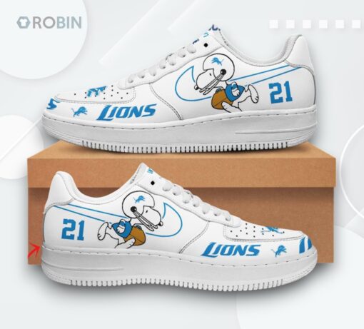 Personalized Detroit Lions Snoopy Air Force 1 Low Top Shoes   NFL Design