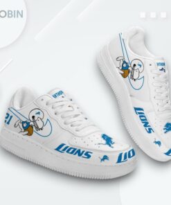 Personalized Detroit Lions Snoopy Air Force 1 Low Top Shoes   NFL Design