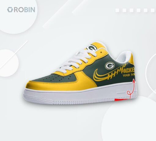 Personalized Green Bay Packers Air Force 1 Sneakers   Custom Design Shoes
