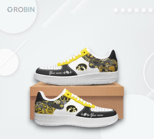 Personalized Iowa Hawkeyes Air Force 1 Shoes   Custom Printed Design