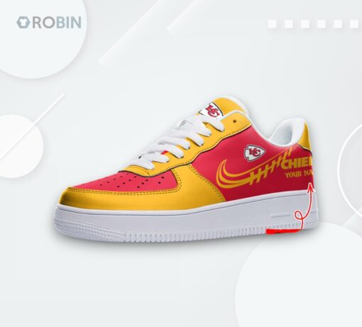 Personalized Kansas City Chiefs Air Force 1 Sneakers   Custom Printed Design