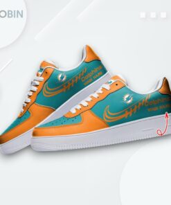 Personalized Miami Dolphins Air Force 1 Sneakers   Custom Team Design