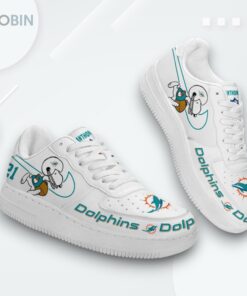 Personalized Miami Dolphins Snoopy Air Force 1 Low Top Shoes