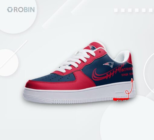 Personalized New England Patriots Air Force 1 Sneakers   Custom Team Design
