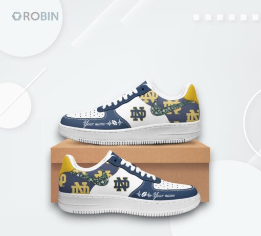 Personalized Notre Dame Fighting Irish Air Force 1 Sneakers   Custom Design