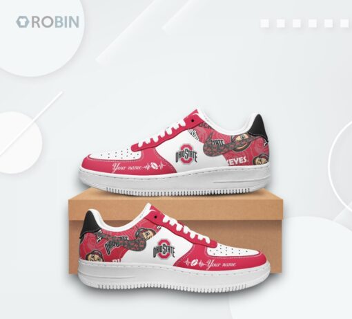 Personalized Ohio State Buckeyes Air Force 1 Shoes with Custom Design
