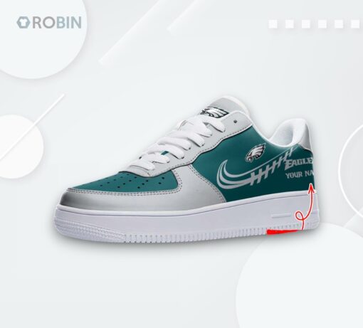 Personalized Philadelphia Eagles Air Force 1 Sneakers   Custom Printed Design