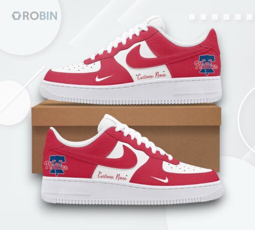 Personalized Philadelphia Phillies Air Force 1 Shoes   Unique Baseball Team Design