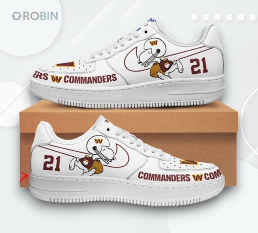 Personalized Snoopy Design Washington Commanders Air Force 1 Low Top Shoes