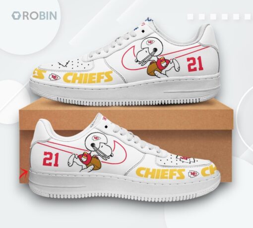 Personalized Snoopy Kansas City Chiefs Air Force 1 Low Top Shoes