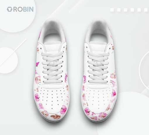 Pink Friday Air Force 1 Shoes with Nicki Minaj White Design Print