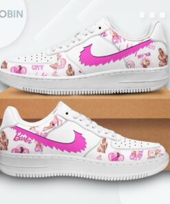 Pink Friday Air Force 1 Shoes with Nicki Minaj White Design Print