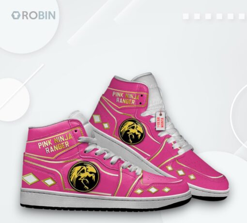 Pink Ranger Jordan 1 High – Custom Mighty Morphin Sneakers