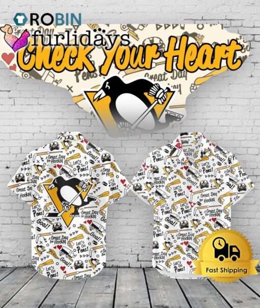 Pittsburgh Penguins Hawaiian Shirt –  Check Your Heart Limited Edition