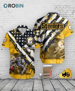 Pittsburgh Steelers American Flag Hawaiian Shirt