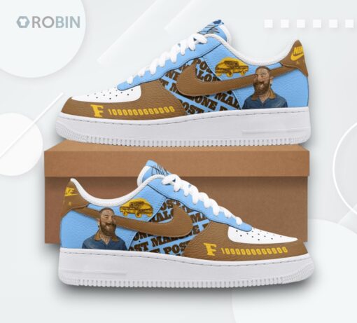 Post Malone Trillion Album Celebration Air Force 1 Shoes   Unique Print Design