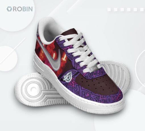 Purple & Black Night Design Air Force 1 Sneakers   Stylish, Unique Streetwear