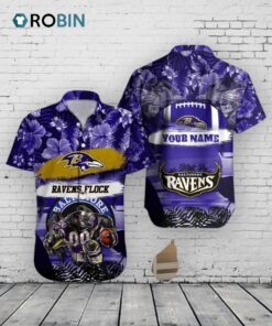 Ravens Mascot Hawaiian Shirt, NFL Football Aloha Shirt