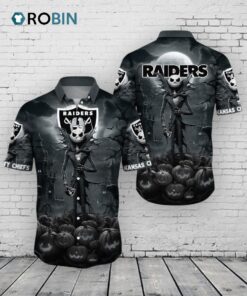 Raiders Halloween Hawaiian Shirt –  Jack Skellington NFL Las Vegas