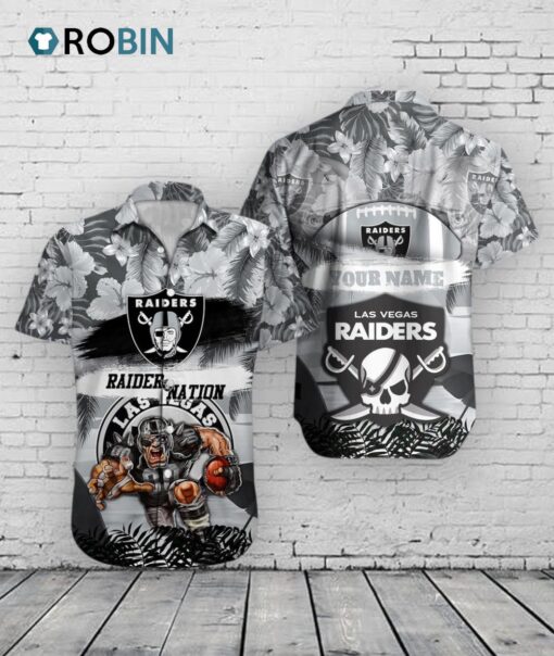 Raiders Mascot Hawaiian Shirt, NFL Football Aloha Shirt