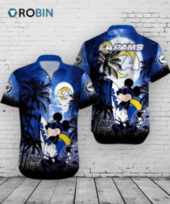Rams Mickey Mouse Hawaiian Shirt, Disney NFL Summer Shirt