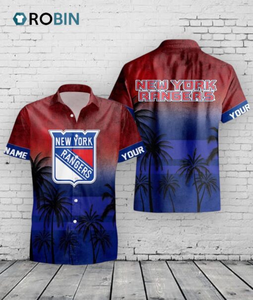 Rangers Hawaiian Shirt –  Personalized NHL Floral Print