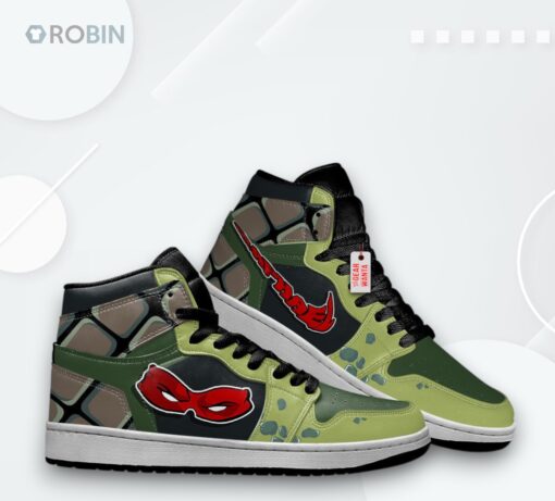 Raphael TMNT Sneakers – Jordan 1 High Teenage Mutant Ninja Turtles Mask