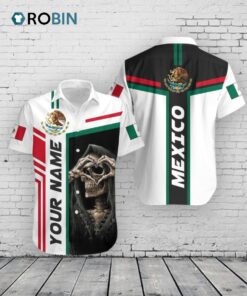 Reaper Mexico Hawaiian Shirt –  Custom Name Skull Aloha Shirt