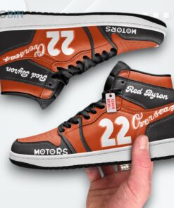 Red Byron Jordan 1 High – #22 Race Car Custom Sneakers Red Byron Jordan 1 High – #22 Race Car Custom Sneakers