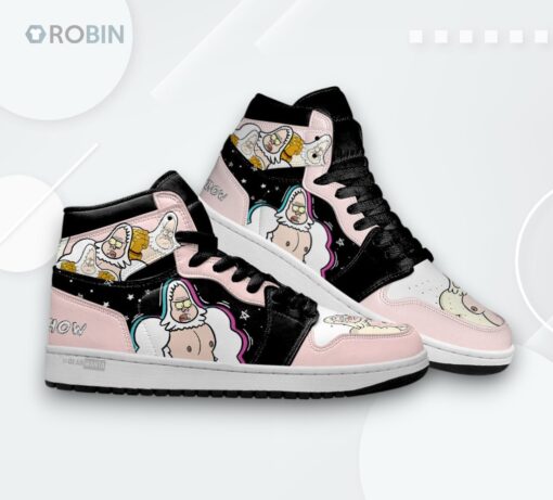 Regular Show Skips Jordan 1 High Sneakers – Funny Cartoon Design