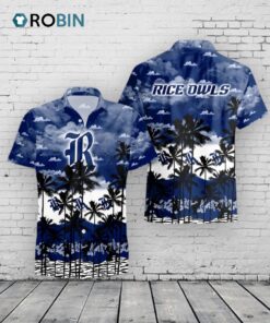 Rice Owls Hawaiian Shirt –  Palm Tree Print Rice Owls Hawaiian Shirt –  Palm Tree Print