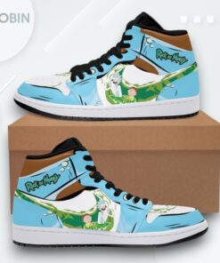 Rick and Morty Jordan 1 High Middle Finger Funny Sneakers Rick and Morty Jordan 1 High Middle Finger Funny Sneakers