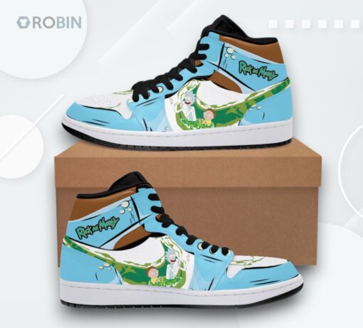 Rick and Morty Jordan 1 High Middle Finger Funny Sneakers