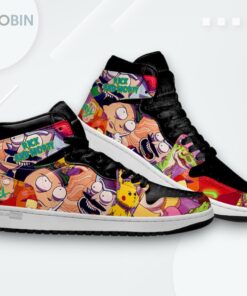 Rick & Morty Super Mario Jordan 1 High Top Sneakers Rick & Morty Super Mario Jordan 1 High Top Sneakers